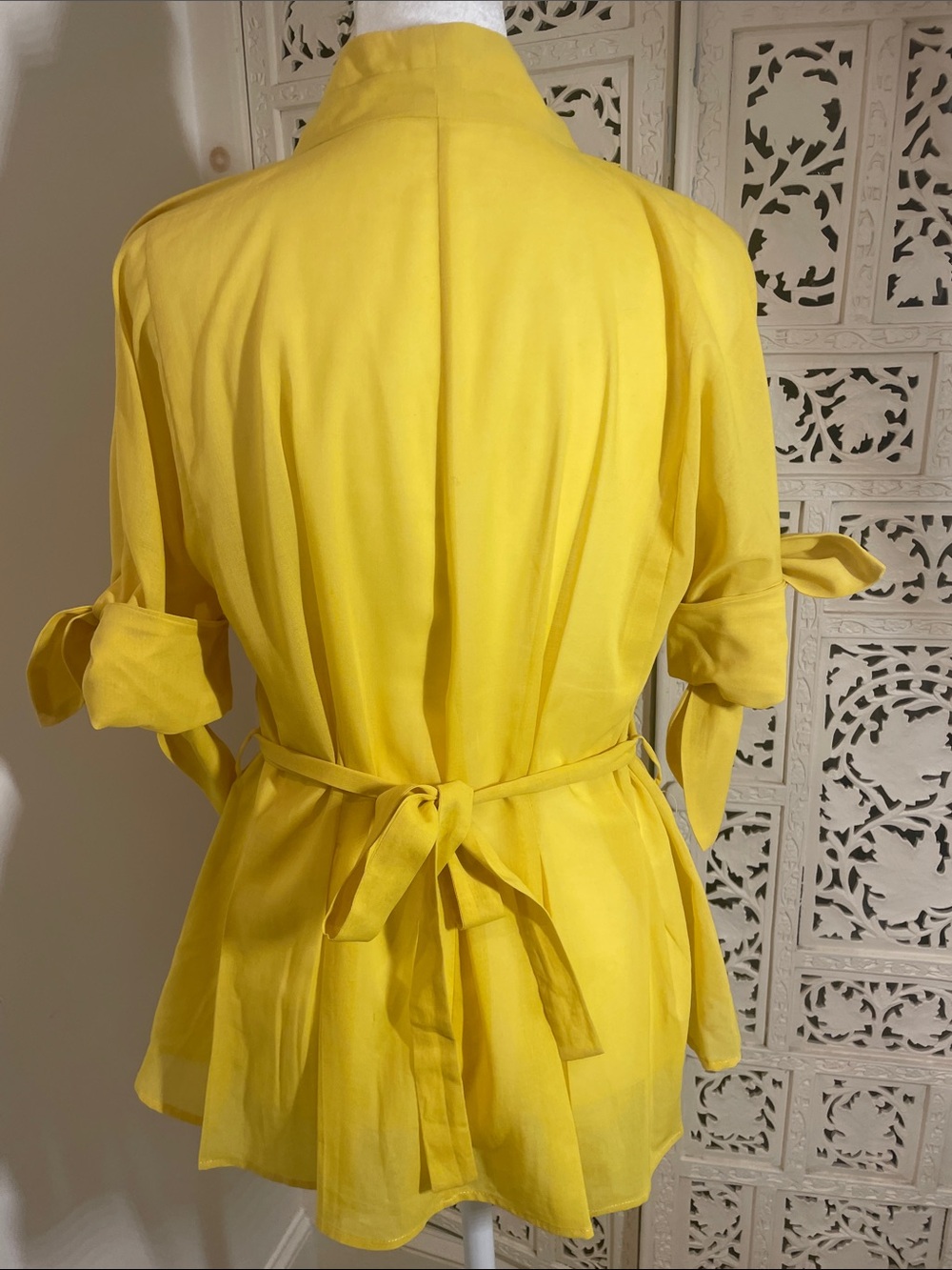 Gucci Bright Yellow Silk-Look Blouse - Picture 4 of 14